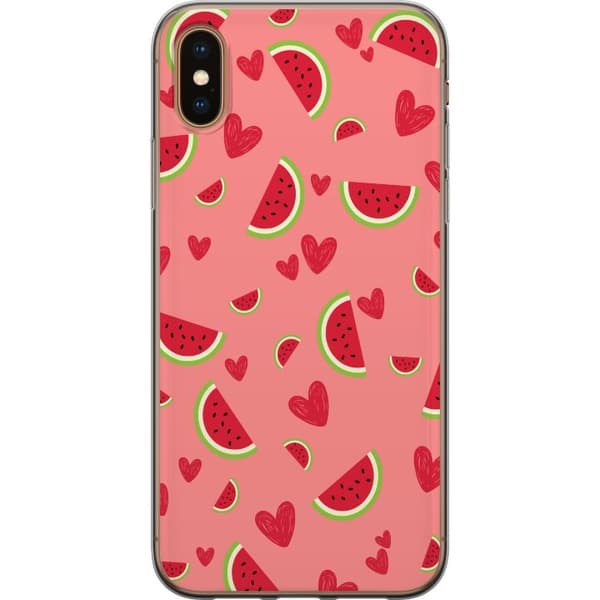 Kompatibelt Mobilskal till Apple iPhone X Vattenmelon och hjärtan