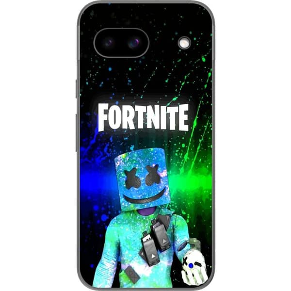 Kompatibel Mobilcover til Google Pixel 8a Farverig maskeradefigur med glitrende hjelm mod mørk baggrund