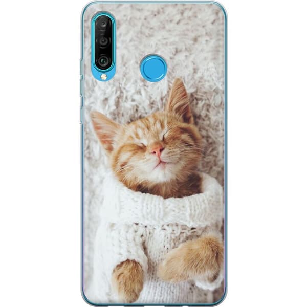 Kompatibelt Mobilskal till Huawei P30 lite Katt