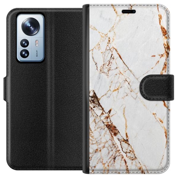 Kompatibel Tegnebogsetui til Xiaomi 12 Pro Gyldne årer