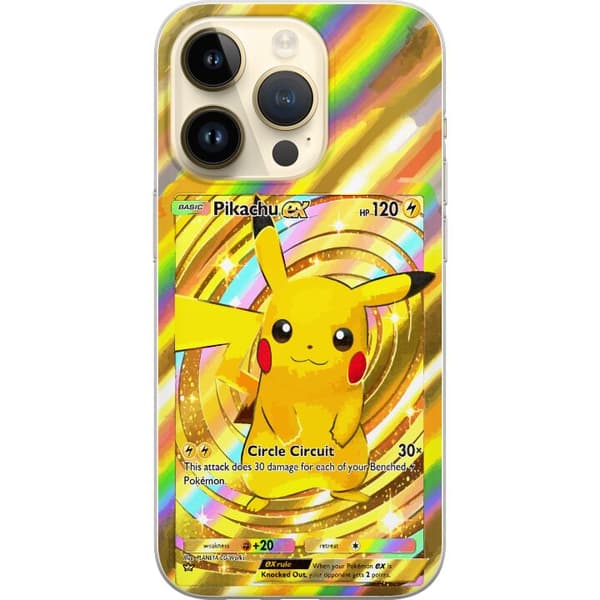 Kompatibelt Mobildeksel til Apple iPhone 15 Pro Blank Pikachu EX-design med samlebåndsfølelse