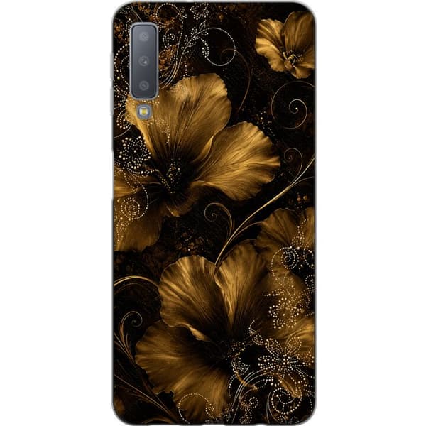 Kompatibelt Mobildeksel til Samsung Galaxy A7 (2018) Gyllen blomstring