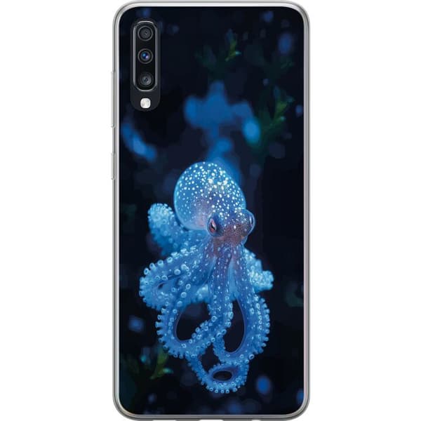 Kompatibelt Mobildeksel til Samsung Galaxy A70 Nærbilde av blå blekksprut