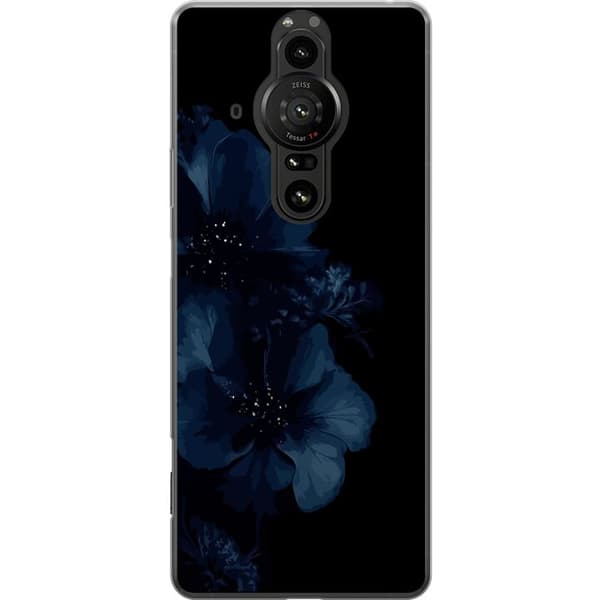 Kompatibelt Mobildeksel til Sony Xperia Pro-I Mörkblå blommor