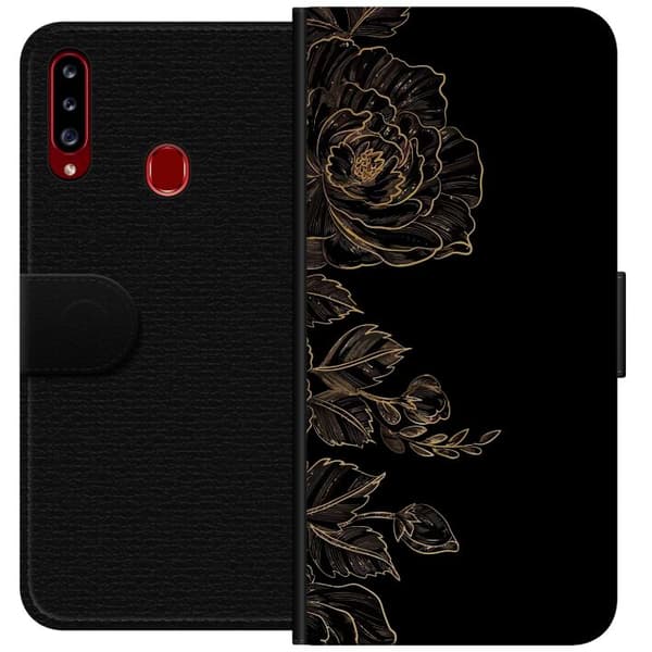 Kompatibelt Plånboksfodral till Samsung Galaxy A20s Blommor