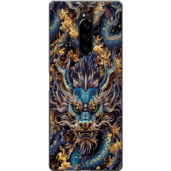 Kompatibelt Mobildeksel til Sony Xperia 1 Nærbilde av kraftig fantasydrage