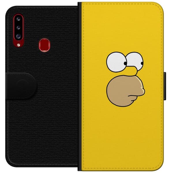 Kompatibelt Plånboksfodral till Samsung Galaxy A20s Homer Simpson