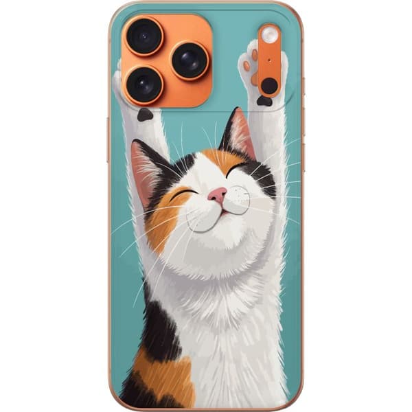 Kompatibelt Mobilskal till Apple iPhone 18 Pro Max Glad trefärgad katt
