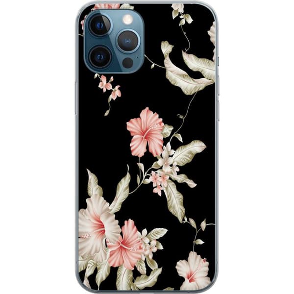 Kompatibelt Mobilskal till Apple iPhone 12 Pro Floral Pattern Black