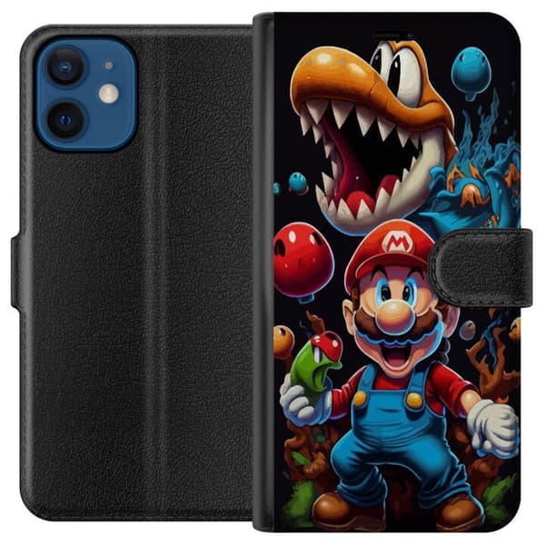 Kompatibel Tegnebogsetui til Apple iPhone 12 mini Super Mario