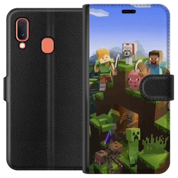 Kompatibelt Lommeboketui til Samsung Galaxy A20e MineCraft