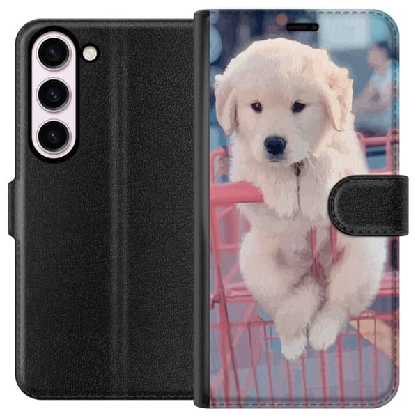 Kompatibel Tegnebogsetui til Samsung Galaxy S23 Hundehvalp