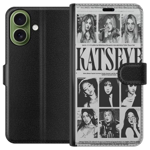 Kompatibelt Lommeboketui til Apple iPhone 17 KATSEYE svartvit poster