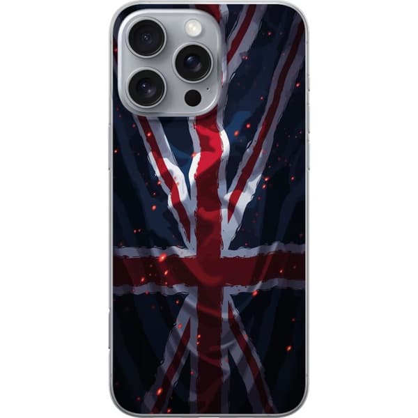 Kompatibelt Mobildeksel til Apple iPhone 16 Pro Max Union Jack i dramatisk rød, hvit og blå design