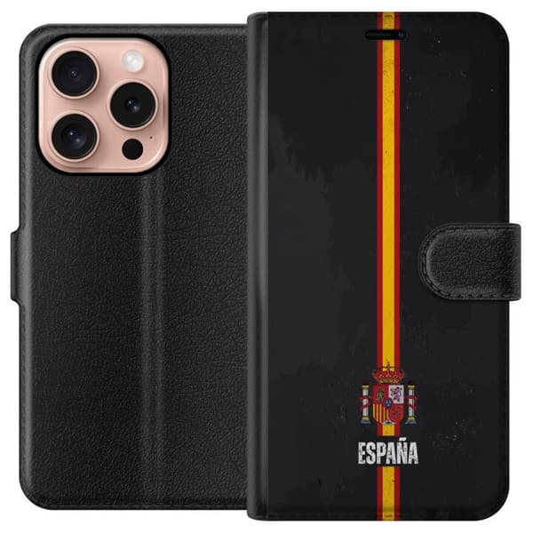 Kompatibelt Lommeboketui til Apple iPhone 16 Pro Stilig design med Spanias flagg