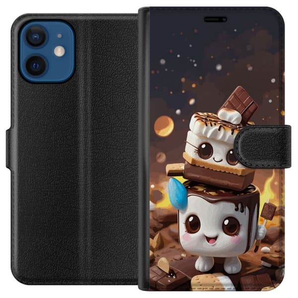 Kompatibel Tegnebogsetui til Apple iPhone 12 mini Sød dessertdesign med marshmallow