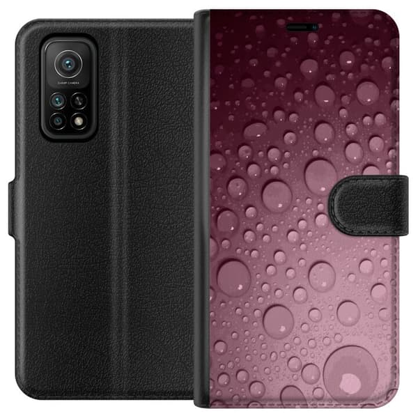 Kompatibel Tegnebogsetui til Xiaomi Mi 10T 5G Rosa vattendroppar