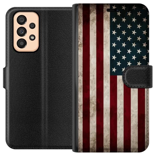 Kompatibel Tegnebogsetui til Samsung Galaxy A33 5G USA Flag