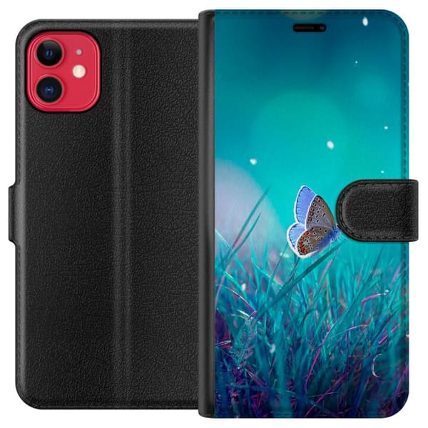 Kompatibel Tegnebogsetui til Apple iPhone 11 Blå sommerfugl