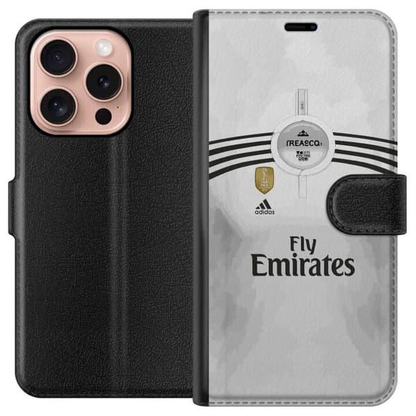 Kompatibel Tegnebogsetui til Apple iPhone 16 Pro Vit fotbollströja