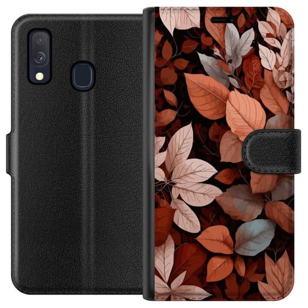 Kompatibelt Plånboksfodral till Samsung Galaxy A40 Höstlöv