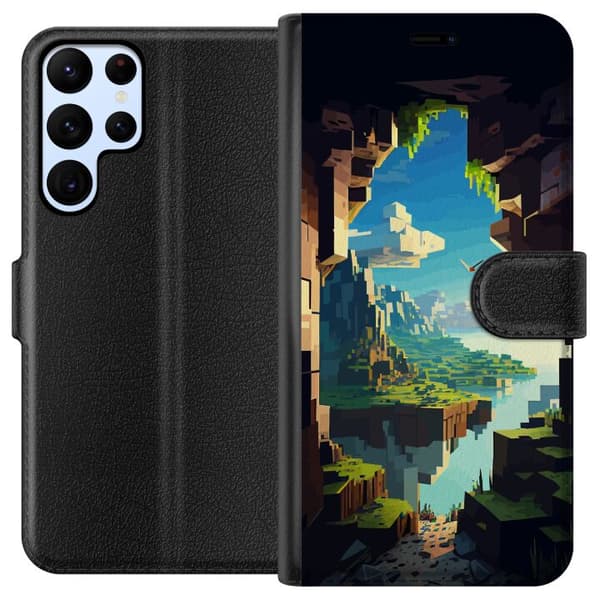 Kompatibel Tegnebogsetui til Samsung Galaxy S22 Ultra 5G Minecraft