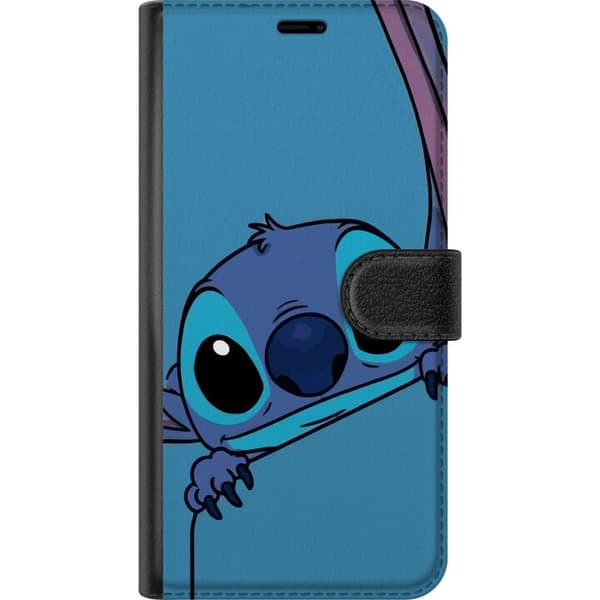 Kompatibelt Plånboksfodral till Apple iPhone 18 Söt blå tecknad figur som nyfiket tittar fram