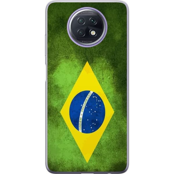 Kompatibelt Mobildeksel til Xiaomi Redmi Note 9T Brasiliansk flagg med rustikk tekstur