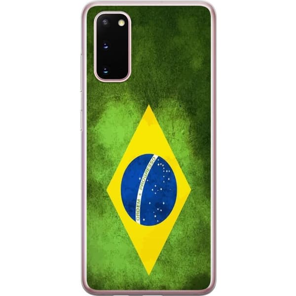 Kompatibelt Mobildeksel til Samsung Galaxy S20 Brasiliansk flagg med rustikk tekstur