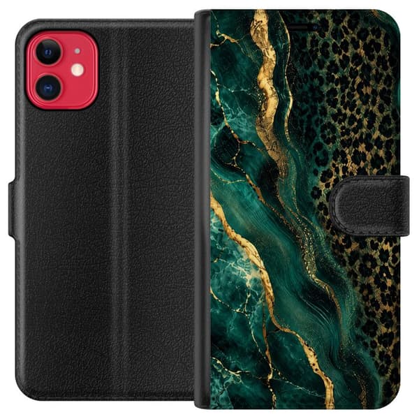 Kompatibelt Plånboksfodral till Apple iPhone 11 Emerald Leopard