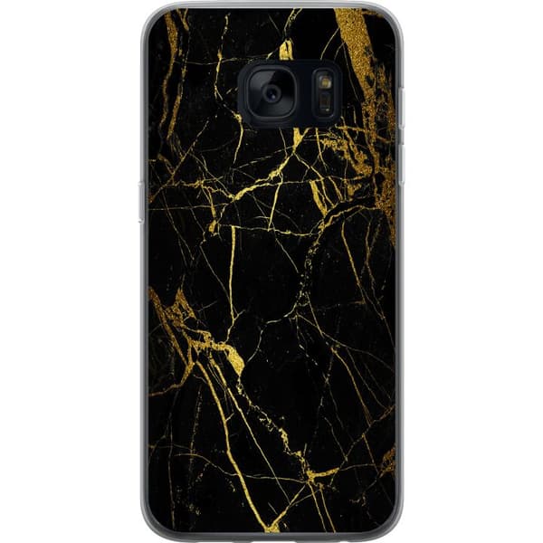 Kompatibelt Mobildeksel til Samsung Galaxy S7 Marmor Svart & Gull