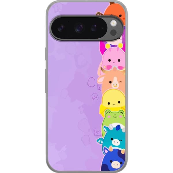 Kompatibelt Mobildeksel til Google Pixel 9 Pro XL  Lekende illustrasjon med glade Dumpling Squishy-karakterer i regnbuefarger
