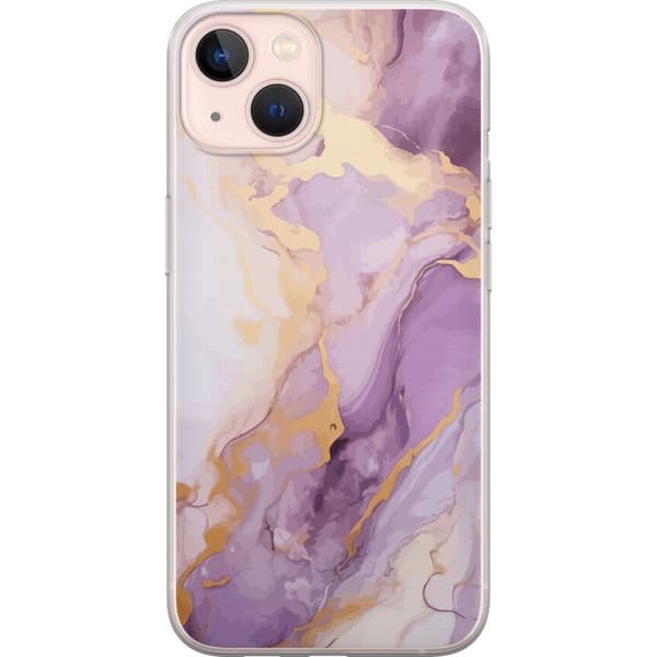 Kompatibelt Mobildeksel til Apple iPhone 13 mini Marmor Lilla Gull