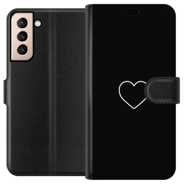 Kompatibelt Lommeboketui til Samsung Galaxy S21 Hjerte