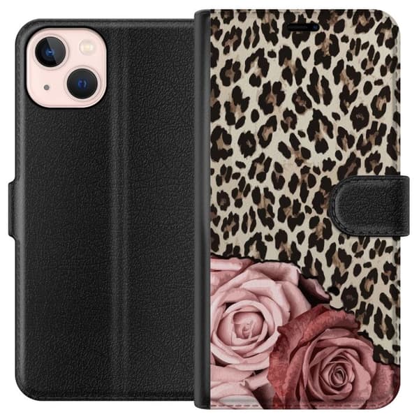 Kompatibelt Plånboksfodral till Apple iPhone 13 mini Leopardrosor
