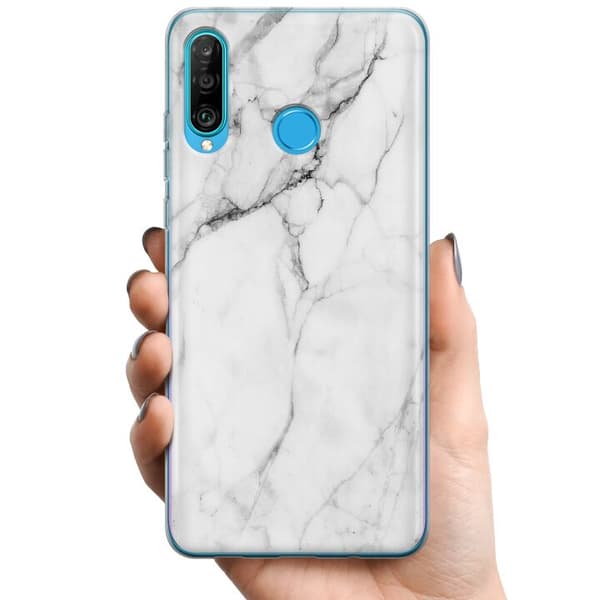 Kompatibelt Mobildeksel til Huawei P30 lite Marmor
