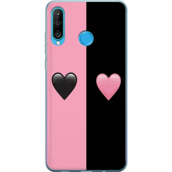 Kompatibelt Mobilskal till Huawei P30 lite Hjärtan