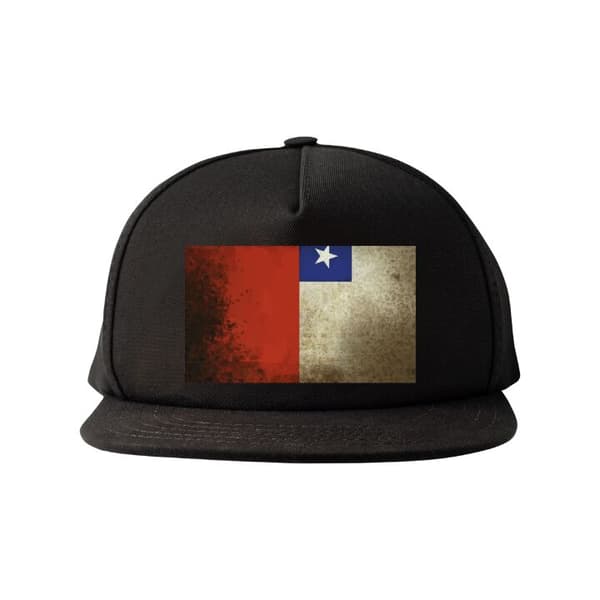 Snapback-cap Chilensk flag med klassisk retrodesign og slidt effekt Sort Voksen