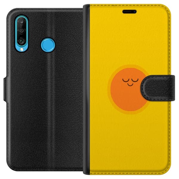 Kompatibelt Plånboksfodral till Huawei P30 lite Sovande solfigur