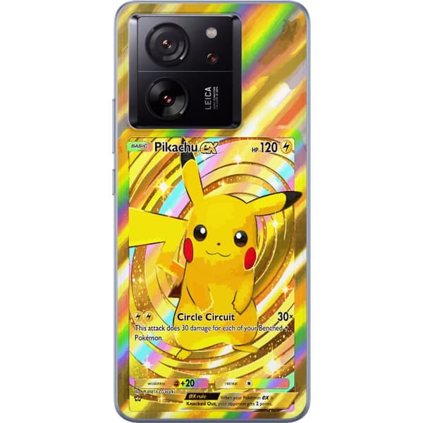 Kompatibelt Mobildeksel til Xiaomi 13T Pro Blank Pikachu EX-design med samlebåndsfølelse