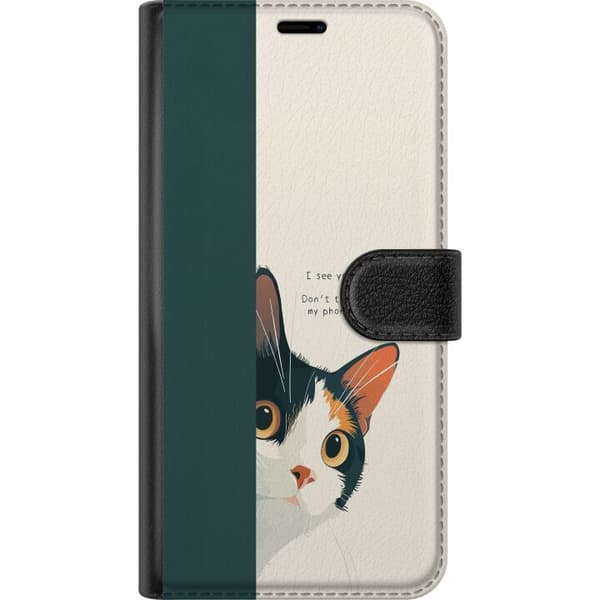 Kompatibel Tegnebogsetui til Google Pixel 9a Katt som kikar fram