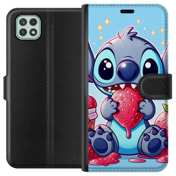 Kompatibel Tegnebogsetui til Samsung Galaxy A22 5G Strawberry Stitch