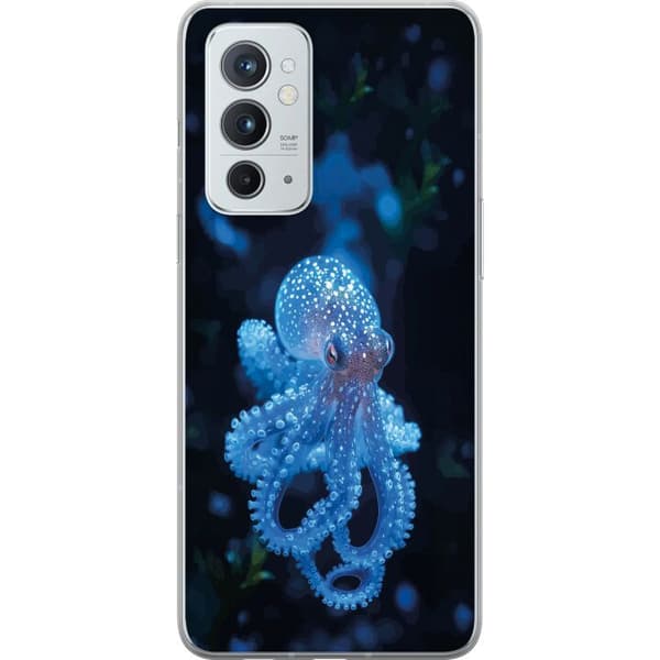 Kompatibelt Mobilskal till OnePlus 9RT 5G Närbild av blå bläckfisk