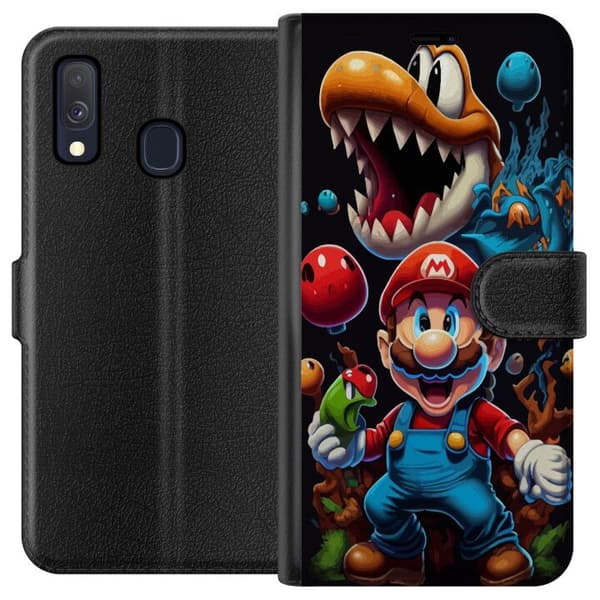 Kompatibelt Plånboksfodral till Samsung Galaxy A40 Super Mario