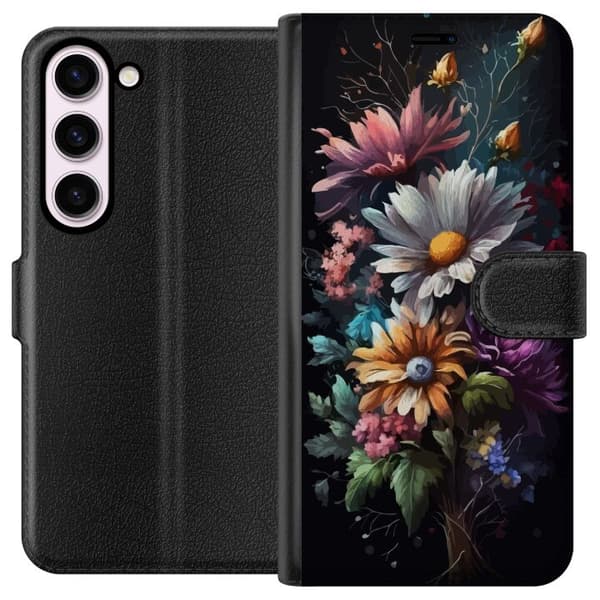 Kompatibelt Plånboksfodral till Samsung Galaxy S23 Blommor