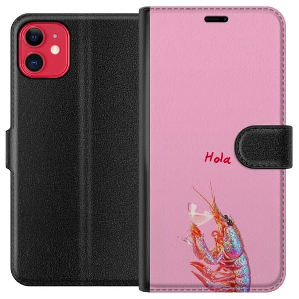 Yhteensopiva Lompakkokotelo Apple iPhone 11 Glittrig hummer med Hola-text
