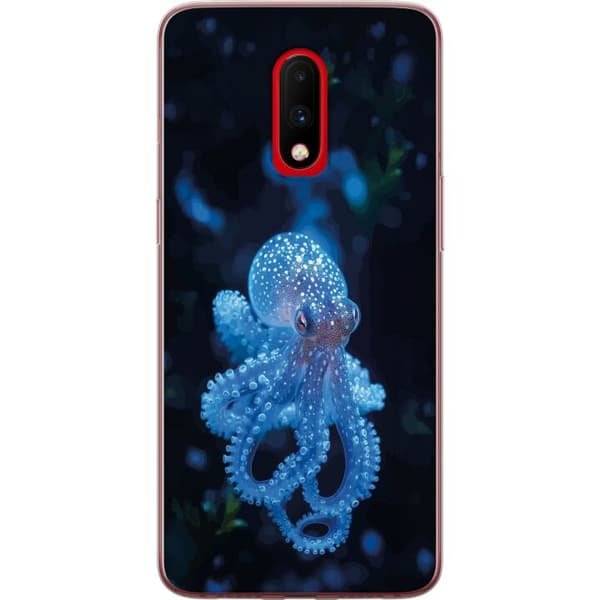 Kompatibelt Mobilskal till OnePlus 7 Närbild av blå bläckfisk