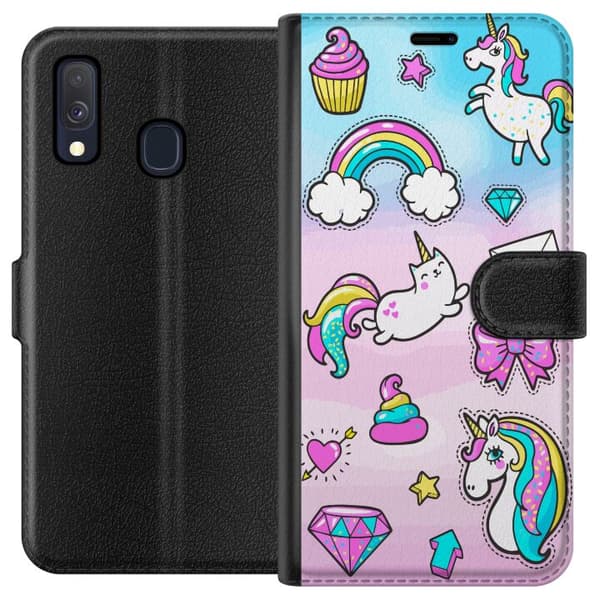 Kompatibelt Plånboksfodral till Samsung Galaxy A40 UNICORN