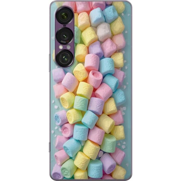 Kompatibelt Mobildeksel til Sony Xperia 1 VII Søt godisdesign med marshmallows