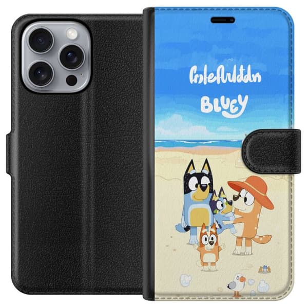 Kompatibel Tegnebogsetui til Apple iPhone 16 Pro Max Bluey